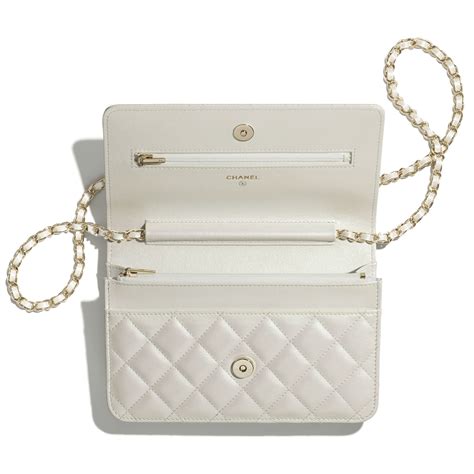 chanel chain wallet white|chanel wallet on chain cost.